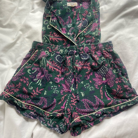 Roller Rabbit Other - Roller Rabbit Green and Pink Floral Pajamas